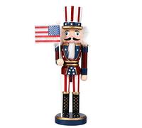 Amosfun Wooden Soldier Nutcracker Christmas Wood Ornaments Nutcracker Figurine Christmas Table Decoration for Christmas Home Party Favors, 25x7x7cm