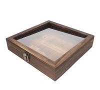 Amosfun Wooden Specimen Display Box 25x25x4.5cm with Flip-top Lid for Insect Collection and Dried Flower Shadow Box Suitable for Scientific Memory and Butterfly Storage