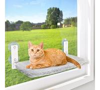 AMOSIJOY Cat Hammock, Large Cats Window Beds with 4 Suction Cups & Solid Metal Frame, Foldable Cat Seat for Indoor Cats (Large)