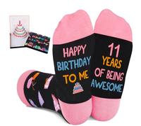 Amosking 11th Birthday Gifts for Girls, Socks for 11 Year Old Girls, 3D Pop Up Birthday Card, 11 Year Old Girl Gifts