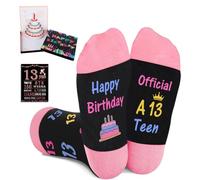 Amosking 13th Birthday Gifts for Girls, Socks for 13 Year Old Teen, 3D Pop Up Birthday Card, Official Teenager 13 Poster, 13 Year Old Gifts for Girls