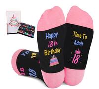 Amosking 18th Birthday Gifts for Girls, Socks for 18 Year Old Girls, 3D Pop Up Birthday Card, 18 Year Old Gifts for Girl