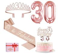 Amosking 30th Birthday Decorations for Her Rose Gold