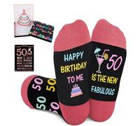 Amosking 50th Birthday Gifts for Women, Novelty Socks for Women Turning 50, 3D Pop Up Birthday Card, 50 Years Poster, 50 Year Old Gifts for Woman