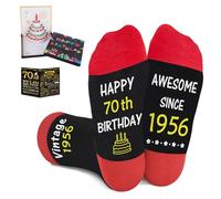 Amosking 70th Birthday Gifts for Men Women, 1956 Socks, Poster, Card