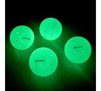 Amoswiz Glow in The Dark Pickleball Balls, Upgraded Seamless Outdoor Pickleballs 4 Pack, Luminous Pickle Balls, Brighter & More Durable for Playing at Night