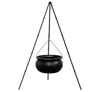 Amotee Halloween Decorations Outdoor, Halloween Party Decorations, Large Witches Cauldron on Tripod with Lights, Hocus Pocus Candy Bucket Decoration for Home Porch Outside(130 cm)