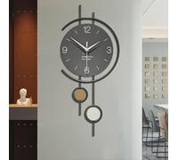 AMOTOFO Wall Clocks for The Living Room, Wall Decorations Made of Metal, Modern Minimalist Wall Clock Without Ticking, for The Living Room, Bedroom, Office, Kitchen /12.2 * 26.7 Inch