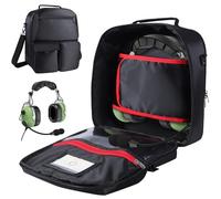 Amotpo Pilot Headset Bag Aviation Headset Pilot Bag, Durable Aviation Flight Carry Case with Multiple Pockets for Aviation Headset, Pilot Kneeboard and Other Accessories