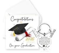 AMOturuxient 2026 Graduation Card Keyring Gifts Set, Graduation Presents for Her Him High School College University Graduate Party Favour Keepsake (White-2)