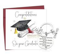 AMOturuxient 2026 Graduation Card Keyring Gifts Set, Graduation Presents for Her Him High School College University Graduate Party Favour Keepsake (White-1)