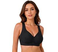 AMOturuxient Jelly Bras for Women UK, Wireless Seamless Deep V Push Up Bra, Leopard Print Everyday Jelly Bra with Wide Straps Black