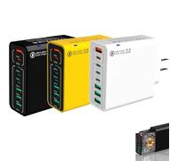Amountofus 8 in 1 Waterproof Ports USB Fast Charger, Multi-Port Charging Station for Multiple Devices, High-Speed Hub Power Block with Outlet Plug, for Travel/Home/Office (3Pcs Mix)