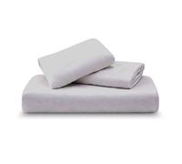 Amour Calin 3 Piece Bed Sheet Set - Easy Care Soft Brushed Microfibre Fabric - 1 Fitted Sheet, with Pair of Pillowcases - Shrinkage and Fade Resistant - 12 inches Deep Fitted (Silver, Single)