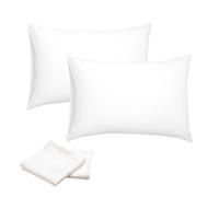 Amour Càlin White Pillow Cases 2 Pack- Cotton Blend White Pillowcases 2 Pack Soft, Comfortable 51x86cm Pillow Protectors 2 Pack with Envelope Closure- Machine Washable Moisture Absorbing Pillow covers