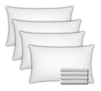 Amour Càlin White Pillow Cases 4 Pack- Cotton Blend White Pillowcases 4 Pack Soft, Comfortable 51x86cm Pillow Protectors 4 Pack with Envelope Closure- Machine Washable Moisture Absorbing Pillow covers