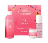 Amour De Carnaval Sugar Berry Body Care Gift Set - Dragonfruit & Jasmine Scent | 3-Piece Women’s Set with Body Wash 300ml, Body Lotion 240ml & Body Mist 100ml | Laurelle London Trio Set
