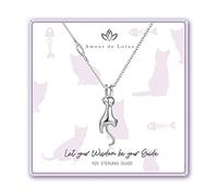 AMOUR DE LOTUS 925 Sterling Silver Cat Necklace -The Hanging Cat jewelry for Cat Lovers & Womens, Gifts for teenage girls