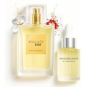 Amour Scents Bacarat Rough 540 Inspired Long Lasting Perfume for Women & Men - Oil Fragrance Set - 30% Oils Concentration and High-Concentration Oil Eau De Parfum - Amber Floral Woody Aroma