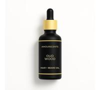Amour Scents - Oud Wood Hair + Beard Oil - Inspired Grooming Formula for Conditioning, Hydrating, Moisturising, Fresh & Healthy Soft Beard (30ml)