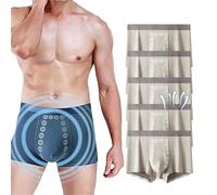 AMOUSDRDR Magnetic Therapy Underwear for Men, Men's Magnetic Massage Therapy Underwear, Moisture Wicking Breathable Boxer Brief (Beige-5pcs,L)