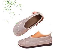 AMOUSDRDR Women's Casual Breathable Soft-Soled Walking Shoes, Women's Rhinestone Breathable Orthopedic Slip on Walking Shoes, Light Comfortable Flat Loafers (Pink,35EU)