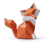 Amoy-art Fox Statue Decor Animal Figurine Animal Sculpture Modern Interior Living Room Arts Gift Resin 10cmh