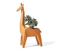 Amoy-Art Giraffe Gifts Planter Animal Decor Statue Modern Sculpture Figurine Succulent Cacuts Pot Centerpiece Ornament Polyresin Arts Crafts 23cm