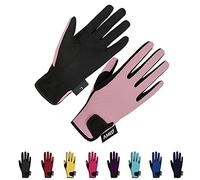 Amoy Kids Horse Riding Gloves Children Equestrian Horseback Gloves Boys & Girls Youth Outdoor Mitts Perfect for Biking Cycling Gardening Outdoor Activities Pink M Age 8-10