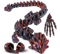 Amoybaby 3D Printed Dragon Egg with 30cm Pumpkin Dragon Inside, Fantasy Desk Decoration & Collectible Halloween Ornament, Christmas or Birthday Surprise Gift, 3D Printed Animals Black Red