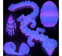 Amoybaby 3D Printed Dragon Egg with Pumpkin Dragon Inside, Color Change by Length Fantasy Desk Decoration & Collectible Halloween Ornament, Glow Rainbow 3D Printed Animals