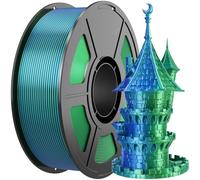 Amoybaby Blue Green Dual Colors Silk Pla Filament 1.75mm 1kg(2.2lbs), +/- 0.03mm,Tangle-Free & Moisture-Proof Packaging, High Speed 3D Printing Materials for Most FDM 3D Printers