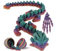 Amoybaby Dragon Egg with Pumpkin Dragon Inside, 3D Printed Fantasy Collectible, Color Change Halloween Desk Decoration, Matte Rainbow