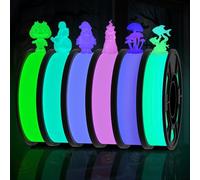 Amoybaby Glow in The Dark PLA Filament 1.75mm 3D Printing Filament, 6 * 250g Luminous PLA, Dimensional Accuracy +/- 0.03 mm, Fit Most FDM 3D Printers