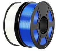Amoybaby White + Blue Silk Pla Filament Bundle, 1.75mm, 1kg per Spool,2kg(4.4lbs) in Total,+/- 0.03mm,3D Printing Materials for Most FDM 3D Printers