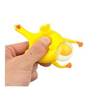 AMOYER 1 Pcs Novelty Halloween Funny Gadgets Toys Vent Chicken Egg Laying Hens Crowded Stress Ball Keychain Kids Toys