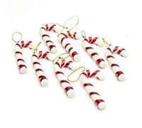 Amoyer 100pcs Christmas Tree Hanging Candy Cane Striped Candy Cane Ornaments Crutch Pendant Decor for Xmas Party Kids Gift