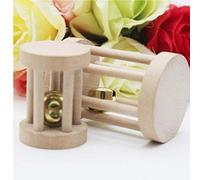 AMOYER 1pc 7x5cm Natural Wooden Pet Chew Toys Hamsters Exercise Bell Roller Dumbbells Teeth Care Molar Toy for Rabbit Ferret