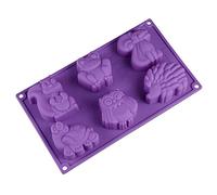 AMOYER 1PCS 6 Hole Cartoon Animal Silicone Cake Mold 3D Turtle Hedgehog Baking Mould Cupcake Decorating Tools