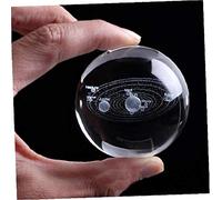AMOYER 3D Solar System Crystal Ball Engraved Solar System Miniature Planets Model Glass Globe Balls Ornament Home Decor Random Color