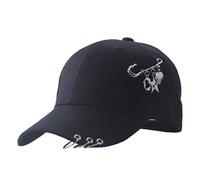 AMOYER Baseball Cap K-Pop Boys Outdoor Iron Ring Baseball Hat Casual Adjustable Dad Hat Hip Hop Hat