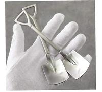 AMOYER Stainless Steel Shovel Shaped Tea Coffee Sugar Spoon Ice Cream Dessert Spoon Teaspoon Kids Interesting Toys Bar 2pcs