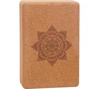 AMOYER Yoga Block Cork Wooden Yoga Brick Datura Flower Printed High Density Block Pilates Wedge for Sport Exercise Workout Fitness