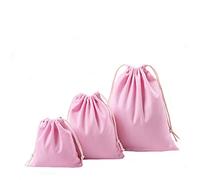 Amoyie 3 pcs Drawstring Storage Bag Set for Cosmetic, Baby Stuff, Travel Home Accessories