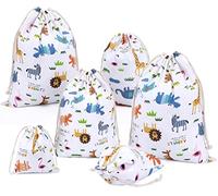 Amoyie 6 pcs Organiser Bag Set with Drawstring, Fabric Pouch for Cosmetic Toy Kids Clothes Diaper, Colorful