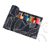 Amoyie Hand Roller Bag for 48 Color Pencil Gel Pen, Canvas Storage Bag for Artist Student, (no Pencil Included), Black 72