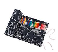 Amoyie Hand Roller Bag for 48 Color Pencil Gel Pen, Canvas Storage Bag for Artist Student, (no Pencil Included), Black 48