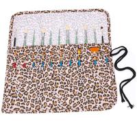 Amoyie Roll Up Paint Brush Holder, Portable Brush Case for Artists, Canvas Carrier Bags for acrylic, watercolour, oil paintbrush, leopard print