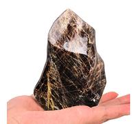 AMOYSTONE Black Moonstone Flame Shaped Towers Large Healing Crystal Stone Home Decor 1.5-2.2LBS
