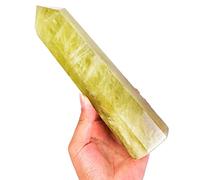 AMOYSTONE Large Lemon Quartz Tower Healing Crystal Obelisk Wand 6 Faceted Reiki Meditation Stone 0.6-1.1 LBS